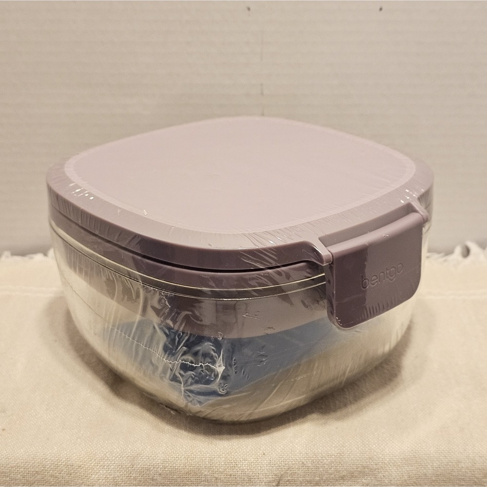 Bentgo Glass Purple Lid Lunch Box NWOT